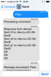 Controlling the lamp with a Jabber client (Monal)